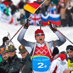 Michael Greis beim Biathlon in Italien