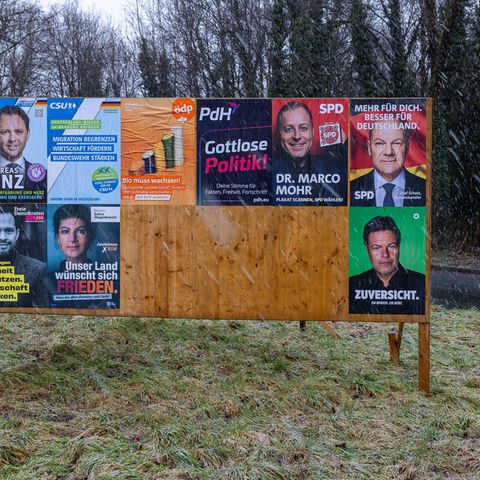 Posters for the Bundestag election on February 23rd