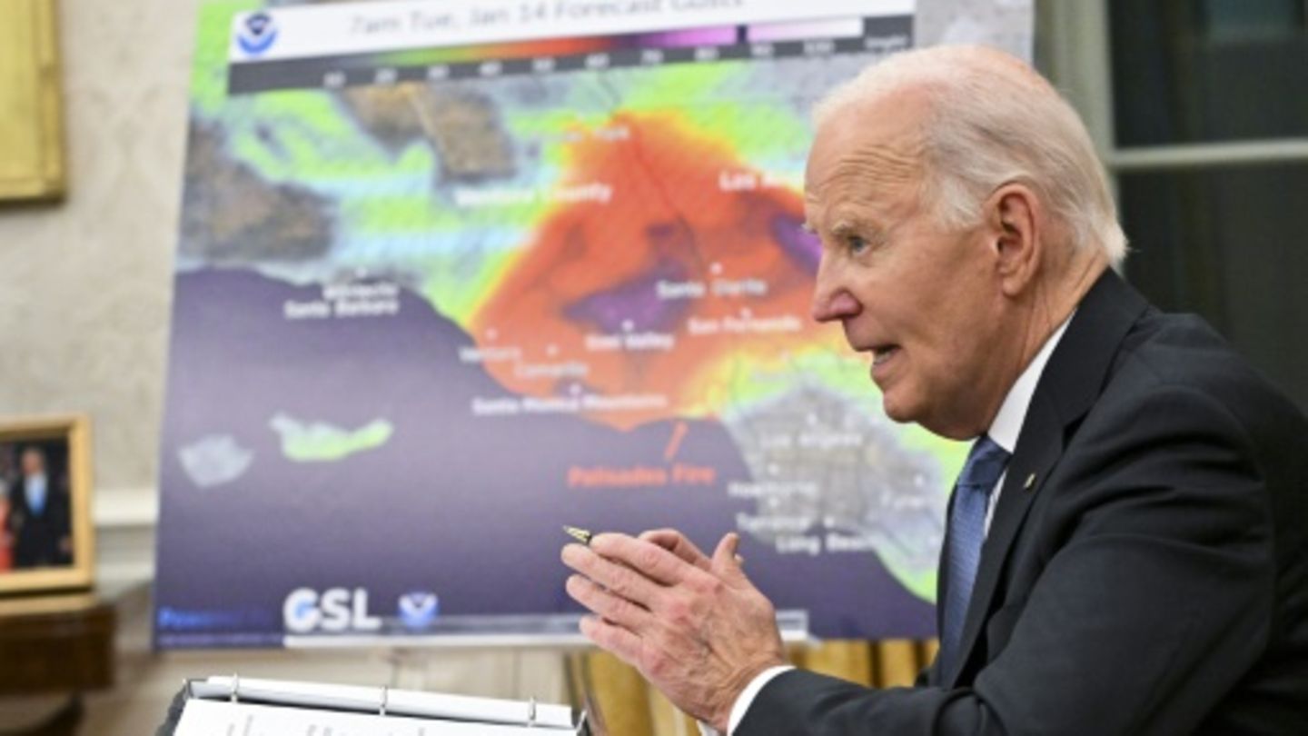 US-Präsident Joe Biden bei einem Briefing am 13. Januar zur Brandkatastrophe in Los Angeles