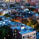 Hohe Häuser in New York von oben fotografiert