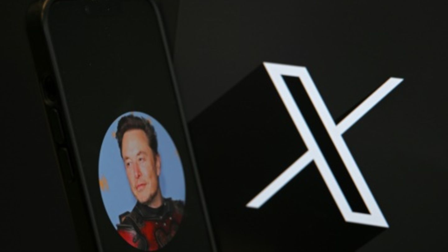 X-Logo und Bild von Eigentümer Musk