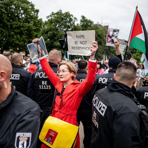 Karoline Preisler at a demonstration