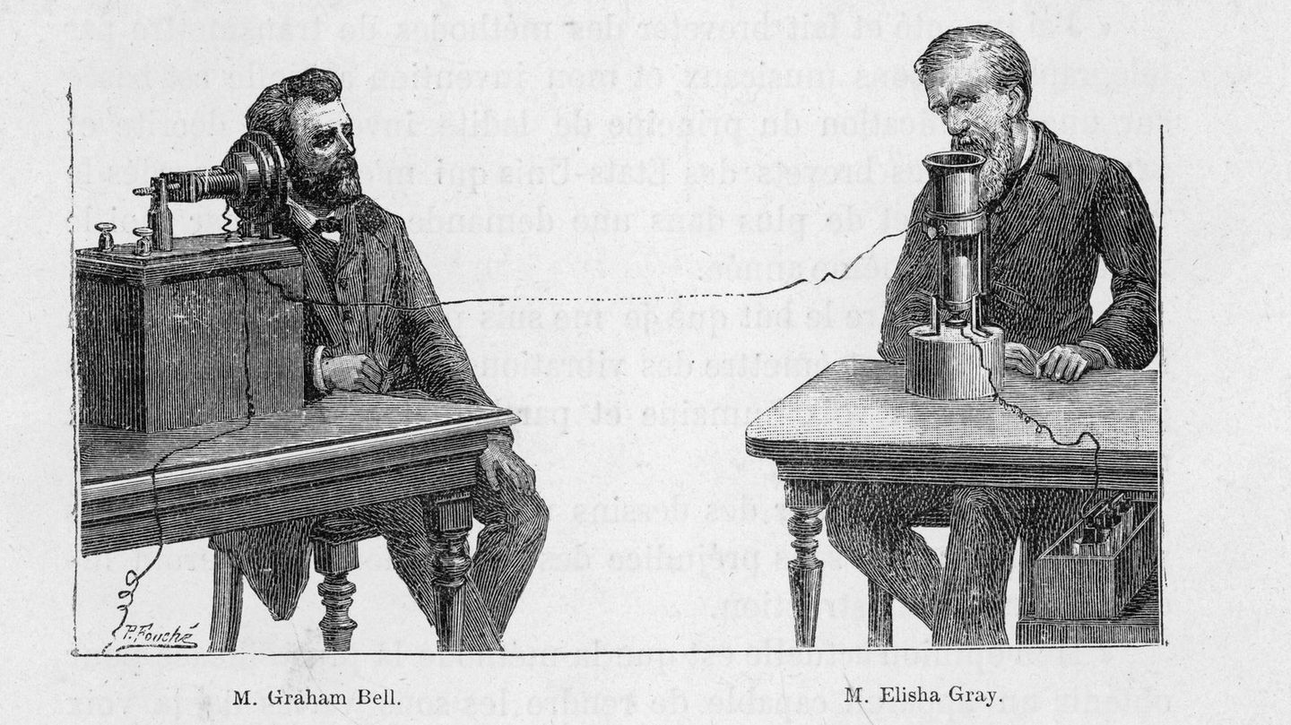 Erfinder Graham Bell und Elisha Gray