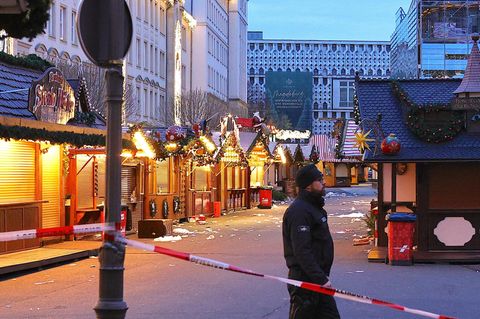 Abgesperrter Bereich nach Magdeburg-Attentat