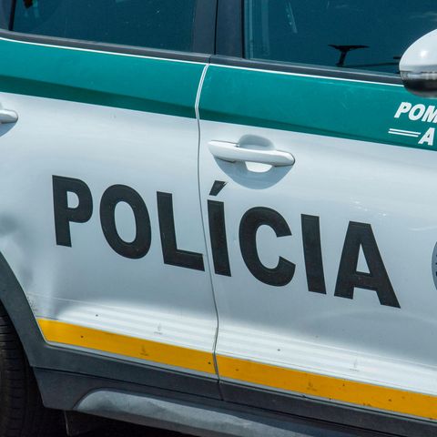 Ein Polizeiauto in der Slowakei