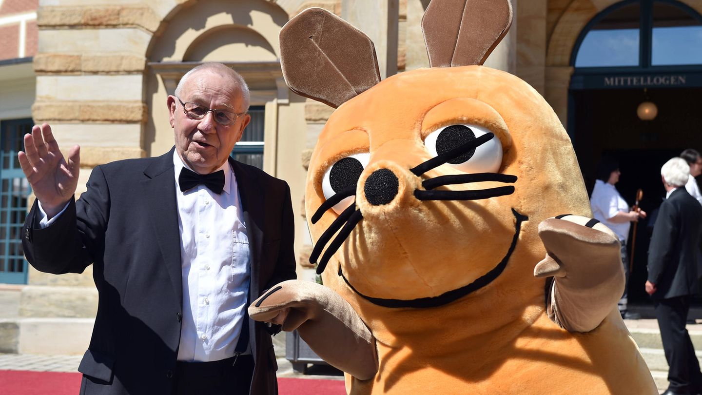 Armin Maiwald und die Maus bei der Eröffnung der Bayreuther Festspiele 2019