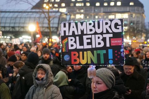 Mehrere Tausend Menschen demonstrierten in der Hamburger Innenstadt gegen den Auftritt von Alice Weidel im Rathaus – und legten damit die Innenstadt lahm