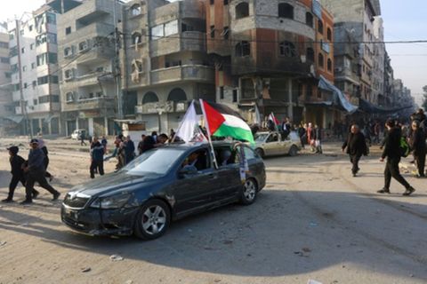Stadt Gaza am Sonntagmorgen