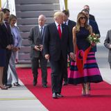 2017 treffen Donald und Melania Trump am Hamburger Flughafen ein