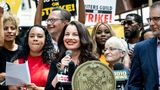 Fran Drescher als Sprecherin während des Schauspielerstreiks