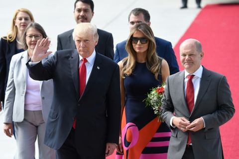 Donald Trump (links) und Olaf Scholz 2017 in Hamburg