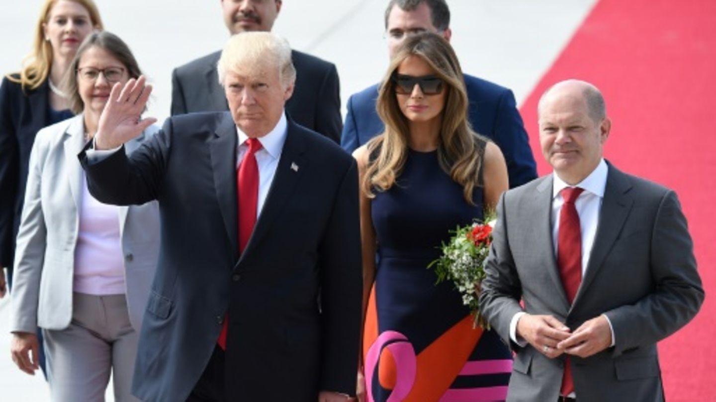 Donald Trump (links) und Olaf Scholz 2017 in Hamburg