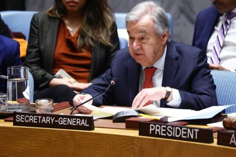 Guterres spricht bei Sitzung des UN-Sicherheitsrates