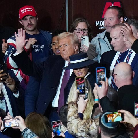Donald Trump is clearly enjoying the attention of his supporters in the Capital One Arena