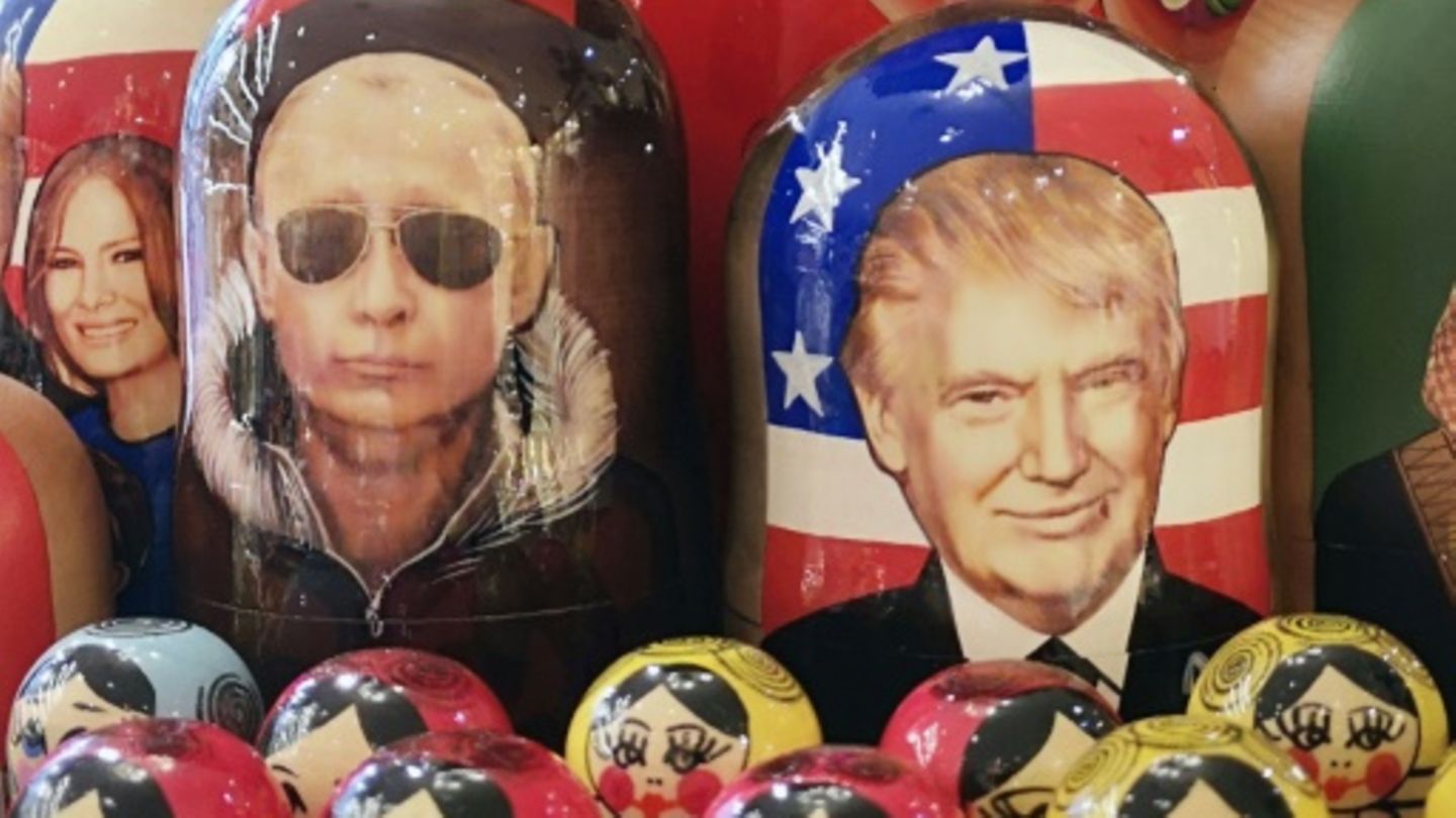 Putin und Trump auf Souvenirs in einem Touristenviertel Moskaus