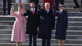 Vize-Präsident Vance mit Ehefrau Usha, daneben US-Präsident Donald Trump mit Ehefrau Melania