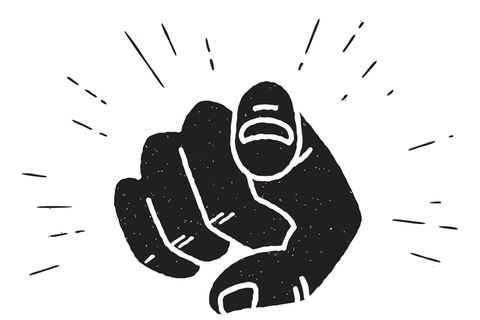 Illustration einer Hand, die auf die Leserin zeigt