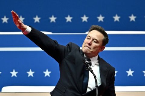 Elon Musk am 20. Januar bei seiner Ansprache vor Anhängern von US-Präsident Donald Trump