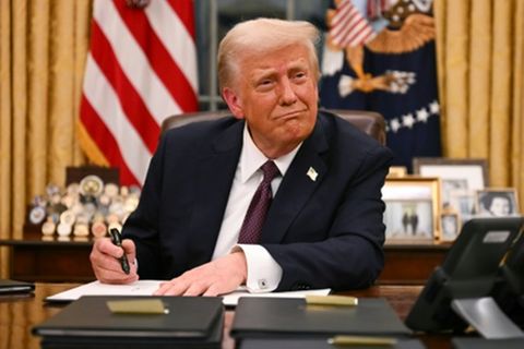 US-Präsident Donald Trump am 20. Januar im Oval Office im Weißen Haus