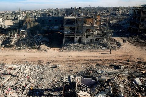 Zerstörte Gebäude in Rafah im südlichen Gazastreifen