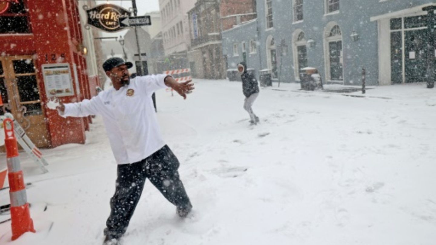 Schneeballschlacht in New Orleans