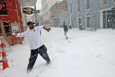 Schneeballschlacht in New Orleans