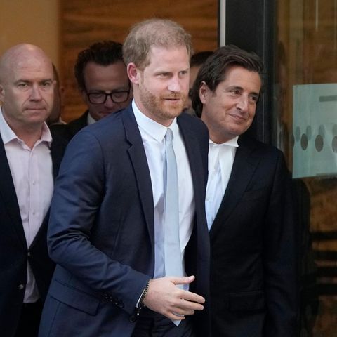 Prinz Harry mit Anwalt David Sherborne in London