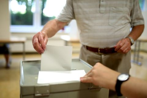 Stimmabgabe bei einer Wahl in Sachsen