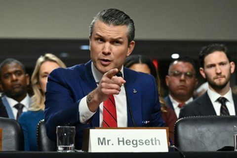 Pete Hegseth am 14. Januar bei seiner Anhörung im US-Senat