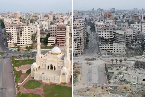 Luftaufnahmen zeigen Gaza vor dem Krieg und danach