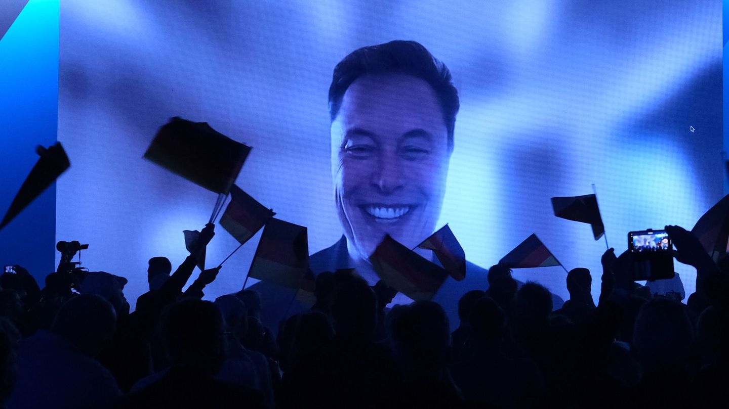 Elon Musk speaks via live switch on AfD election campaign show