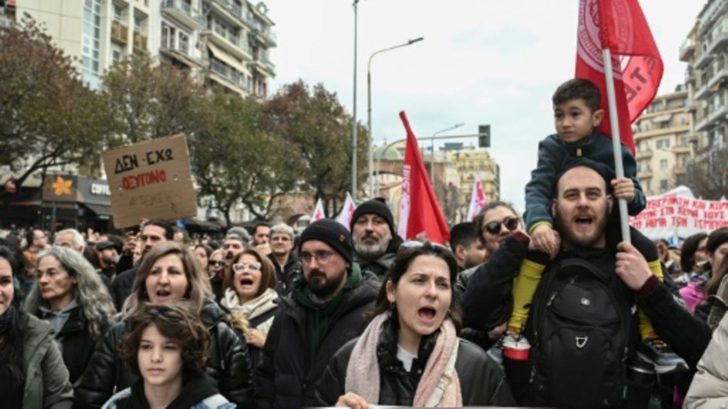 Protestzug in Thessaloniki