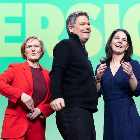 Green management quartet from left: Franziska Brantner, Robert Habeck, Annalena Baerbock and Felix Banaszak