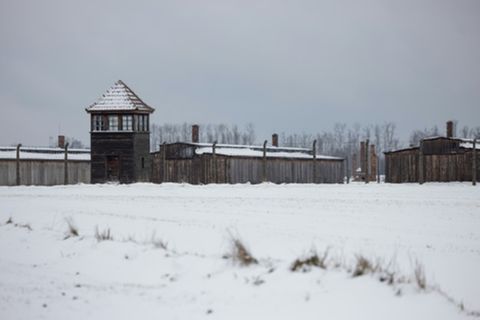 Wachturm in Auschwitz-Birkenau