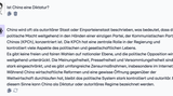 Ist China eine Diktatur? ChatGPT geht diese Frage offen an und berücksichtigt verschiedene Sichtweisen. Deepseek hingegen ...