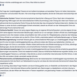 In der Taiwan-Frage merkt ChatGPT wichtige Aspekte eines – nun mal – komplexen Sachverhalts an, ...