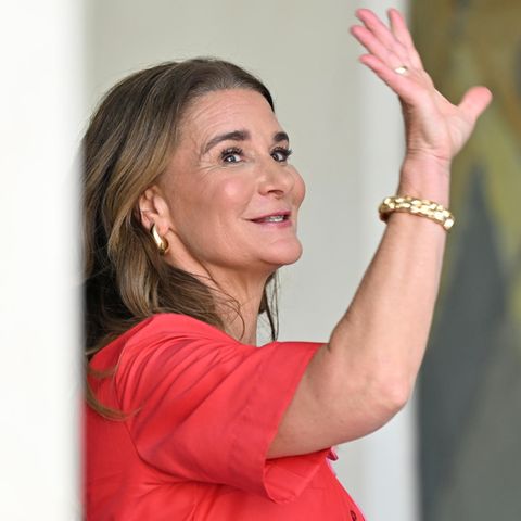 Melinda Gates bei einem Treffen mit Emanuel Macron in Paris