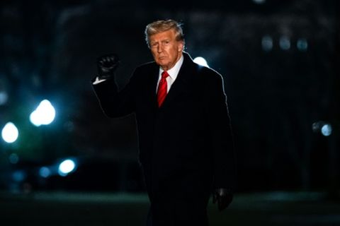 Trump am 27. Januar auf dem Gelände des Weißen Hauses