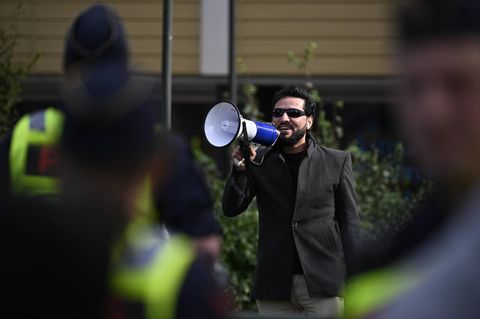 Salwan Momika bei einer seiner islamkritischen Aktionen in Schweden im September 2023