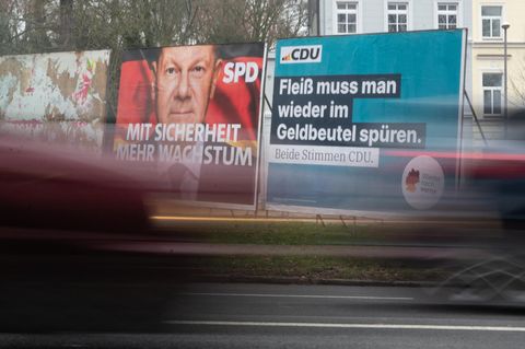 Wahlplakate, Illustration zur Umfrage Rheingold-Institut