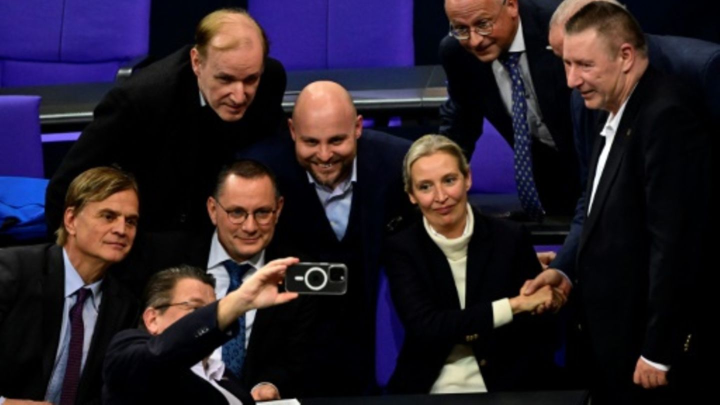 AfD-Abgeordnete nach der Abstimmung am Mittwoch