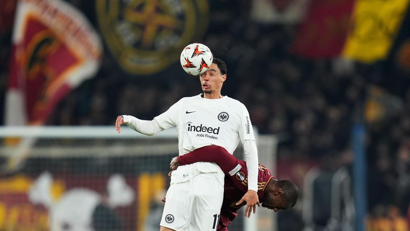 Frankfurts Hugo Ekitiké im Europa-League-Spiel gegen die AS Rom