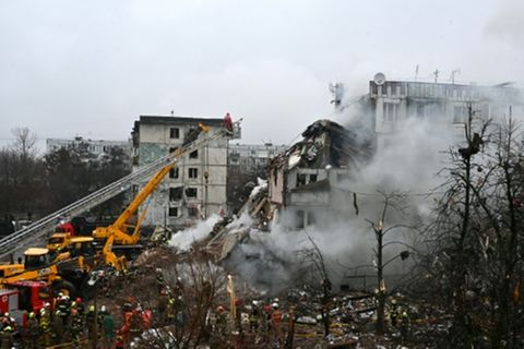 Zerstörung nach Angriff auf ukrainische Stadt Poltawa