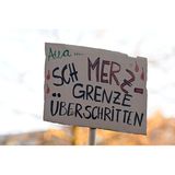 Demo-Schild in Köln: Sch MERZ grenze überschritten"