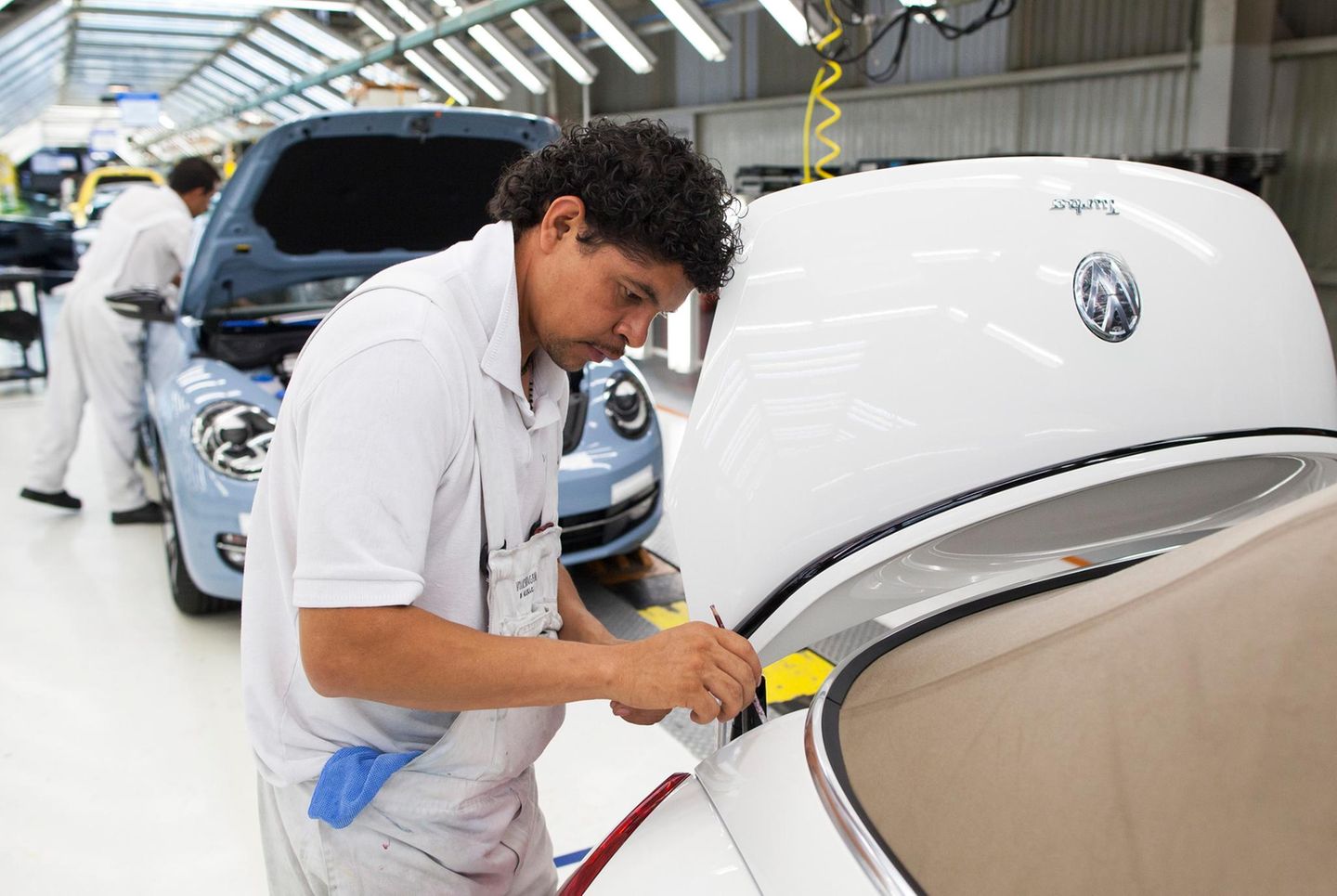 Unter Druck durch Trump: Volkswagen produziert in Mexiko auch für den amerikanischen Markt, hier die Endkontrolle des VW Beetle im mexikanischen Werk Puebla