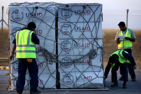Hilfsgüter von USAID im Nordirak