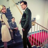 Stufen zum Ruhm: Kirsten Dunst, Kinderdarsteller Jaeden Lieberher und Michael Shannon auf dem Weg zur Pressekonferenz für ihren Beitrag "Midnight Special"