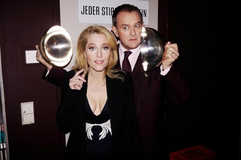 Jux hinter den Kulissen: Gillian Anderson und Hugh Bonneville machen in Berlin Werbung für ihren Film "Der Stern von Indien".