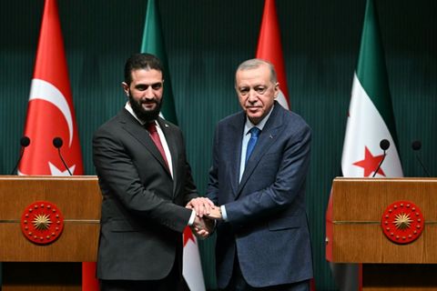Ahmed al-Scharaa (links) und Recep Tayyip Erdogan