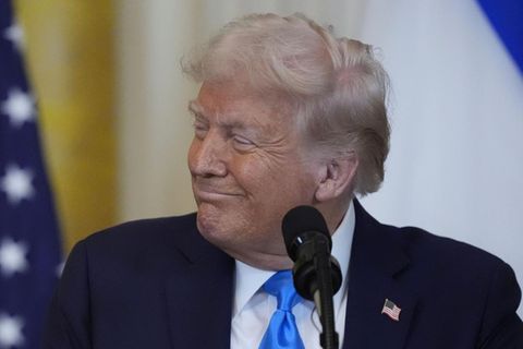 US-Präsident Donald Trump während einer Pressekonferenz mit dem israelisches MInisterpräsident Netanjahu